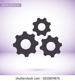 Gear icon. gear half. Vector graphics display work style. clipped gear vector graphics. for your site 10 eps