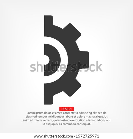 Gear icon. gear half. Vector graphics display work style. clipped gear vector graphics. for your site 10 eps