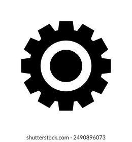 Gear icon illustrated on background