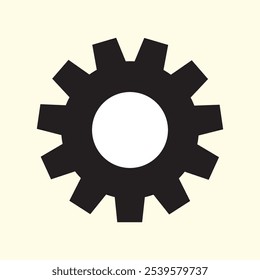  Ilustración de icono de engranaje. Vector de icono de engranaje o rueda dentada. Configuración del Vector de íconos. Silueta de engranaje o rueda dentada.