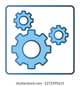 Gear icon illustration. icon related to tool. Two tone icon style, lineal color. Simple vector design editable