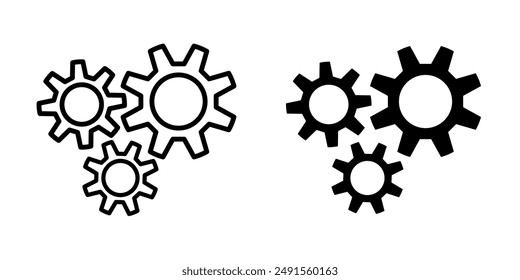 Plantilla de diseño de Vector de ilustración de ícono de engranaje