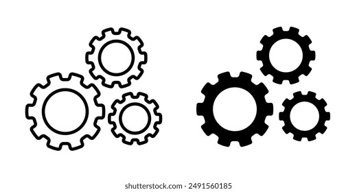 Plantilla de diseño de Vector de ilustración de ícono de engranaje