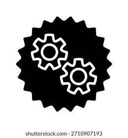 Ilustración de icono de engranaje Plantilla de diseño de Vector