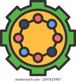 Imagen del icono de engranaje. Adecuado para aplicaciones móviles.