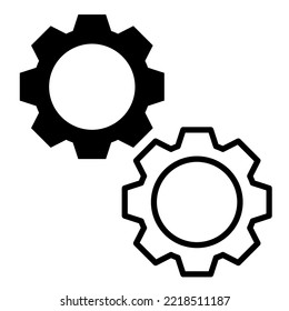 Gear icon. Internet communication. Round clock. Vector illustration. stock image.