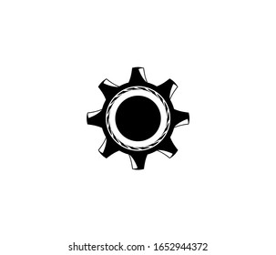 fondo aislado del icono de engranaje. logotipo del engranaje con ilustración vectorial de estilo plano