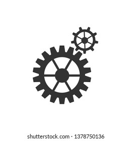Gear icon isolated. Cogwheel gear settings sign. Cog symbol. Flat design. Vector Illustration
