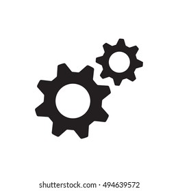Gear    icon,  isolated. Flat  design.