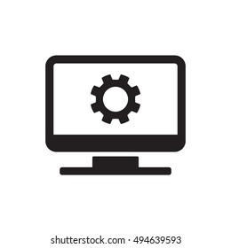 Gear    icon,  isolated. Flat  design.