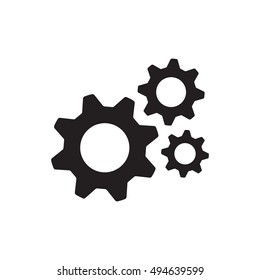 Gear    icon,  isolated. Flat  design.