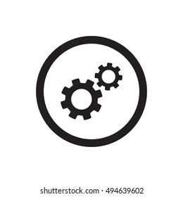 Gear    icon,  isolated. Flat  design.