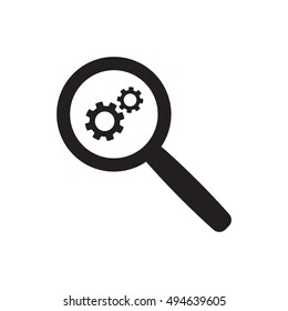 Gear   icon,  isolated. Flat  design.