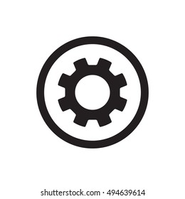 Gear    icon,  isolated. Flat  design.
