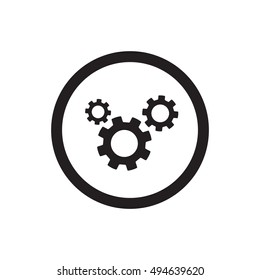 Gear    icon,  isolated. Flat  design.