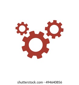 Gear    icon,  isolated. Flat  design.