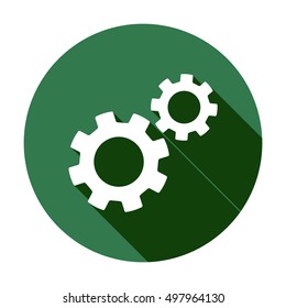 Gear    icon,  isolated. Flat  design.