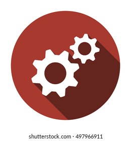 Gear   icon,  isolated. Flat  design.