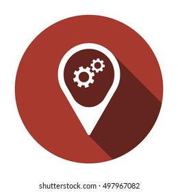 Gear   icon,  isolated. Flat  design.