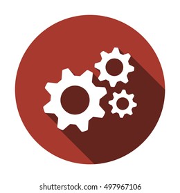 Gear   icon,  isolated. Flat  design.