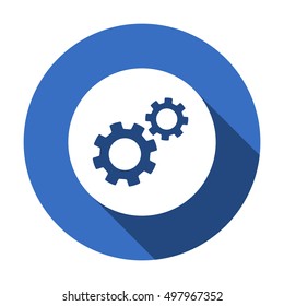 Gear    icon,  isolated. Flat  design.