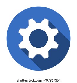 Gear    icon,  isolated. Flat  design.