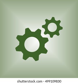 Gear    icon,  isolated. Flat  design.