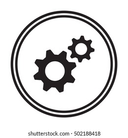 Gear   icon,  isolated. Flat  design.