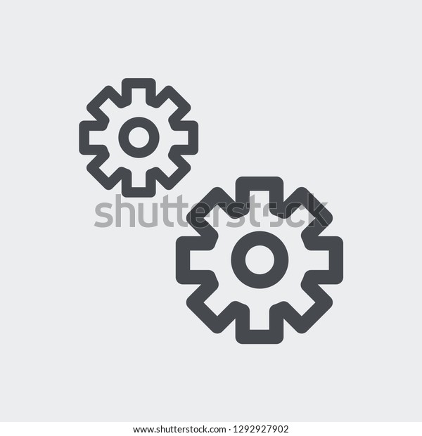 Gear icon isolated on background. Cogwheel\
symbol modern, simple, vector, icon for website design, mobile app,\
ui. Vector Illustration