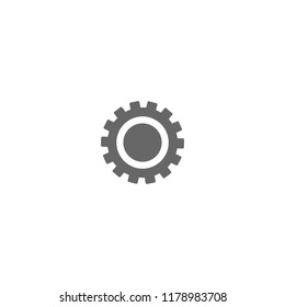 Gear icon isolated on white. pinion button. Vector flat illustration for technology or innovation. Settings pictogram