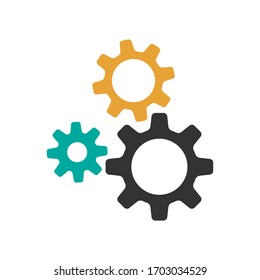 Gear icon isolated on white background. Vector illustration. Eps 10.