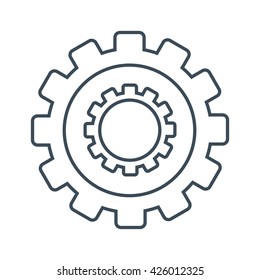gear icon isolated on white background. vector illustration icon.