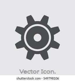 Gear Icon isolated sign symbol and flat style for app, web and digital design. Vector illustration.
