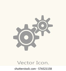 Gear Icon isolated sign symbol and flat style for app, web and digital design. Vector illustration.