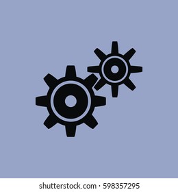Gear Icon isolated sign symbol and flat style for app, web and digital design. Vector illustration.