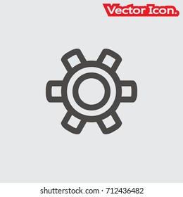 Gear Icon isolated sign symbol and flat style for app, web and digital design. Vector illustration.