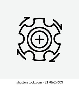  gear icon, isolated toolbox outline icon in light grey background, perfect for website, blog, logo, graphic design, social media, UI, mobile app