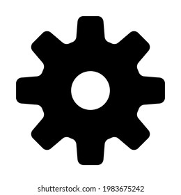 Icono del engranaje ilustración vectorial aislada. Icono de vector de estilo negro de alta calidad