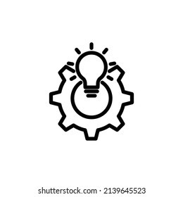 Gear icon with light bulb. suitable for setting idea symbol. line icon style. simple design editable. Design template vector