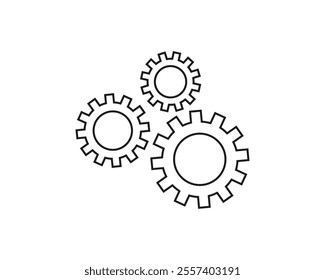 Gear icon line style. Gear editable stroke different color symbol. Cogwheel, engine, mechanism