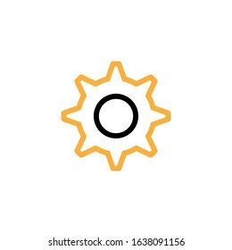 Gear icon. Line and two colour design template