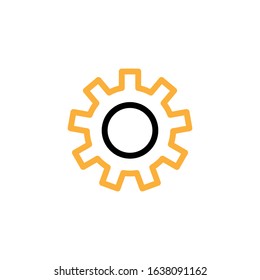 Gear icon. Line and two colour design template