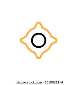 Gear icon. Line and two colour design template