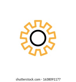 Gear icon. Line and two colour design template