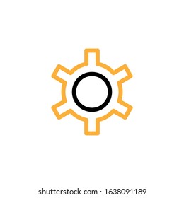 Gear icon. Line and two colour design template