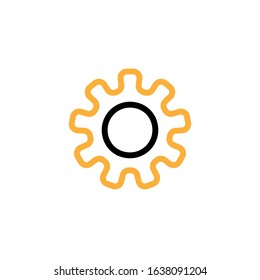 Gear icon. Line and two colour design template
