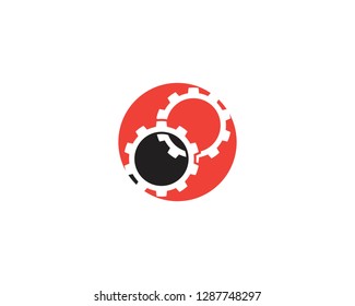 Gear icon logo design vector template