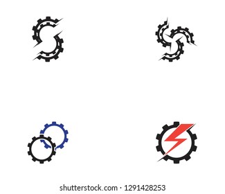 Gear icon logo design vector