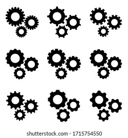 Icono del engranaje, logotipo aislado en fondo blanco