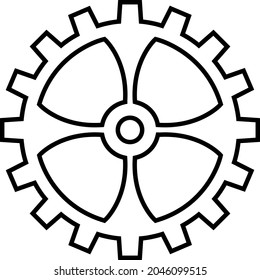 Gear. Icon or logo. Line drawing